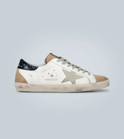 Golden Goose Distressed Superstar Sneakers In Silver