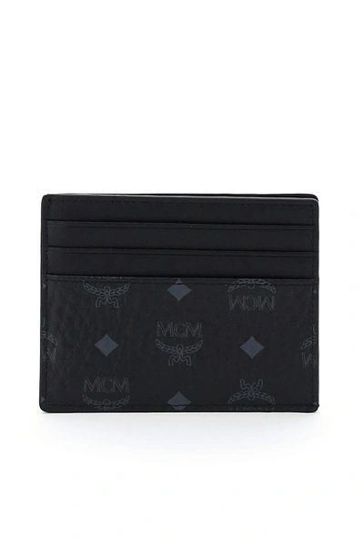 Mcm Visetos Card Holder In Black,grey