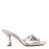 ALDO CASTAGNA EMBOSSED METALLIC LEATHER OPEN TOE SANDALS,11427426