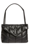 Saint Laurent Medium Loulou Puffer Quilted Leather Crossbody Bag In Noir