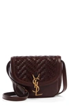 SAINT LAURENT SMALL KAIA WOVEN LEATHER CROSSBODY BAG,63156410F1W