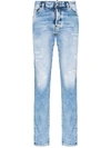 DSQUARED2 DISTRESSED STRAIGHT LEG JEANS