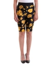 VERSACE JEANS COUTURE PATTERNED TIGHT SHORT PANTS IN BLACK AND YELLOW