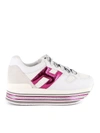 HOGAN MAXI H222 MESH AND LEATHER SNEAKERS