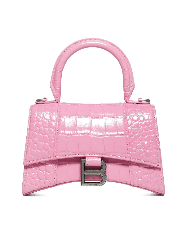 balenciaga hourglass wallet on chain pink