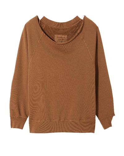 Nili Lotan Luka Scoop Neck Sweatshirt In Whiskey