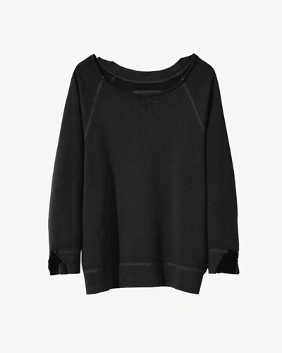Nili Lotan Luka Scoop Neck Sweatshirt In Washed Black