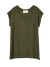 Nili Lotan Short Sleeve Baseball Tee In Army Green