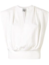 3.1 Phillip Lim Padded Shoulder French Terry Top In White