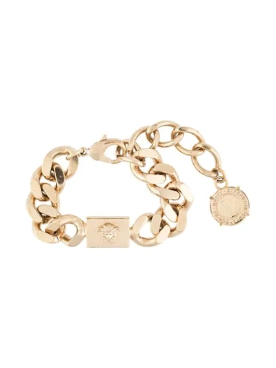 Pre-owned Versace Medusa Chain Bracelet In Gold