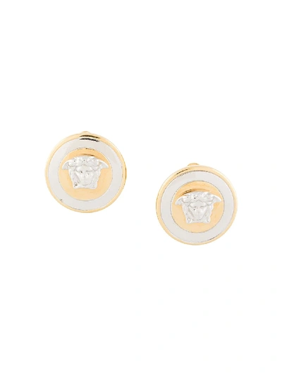 Pre-owned Versace Medusa Earrings In Gold