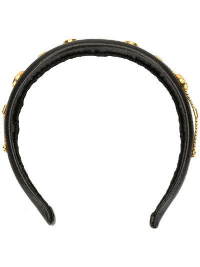 Pre-owned Versace Medusa Hairband In Black