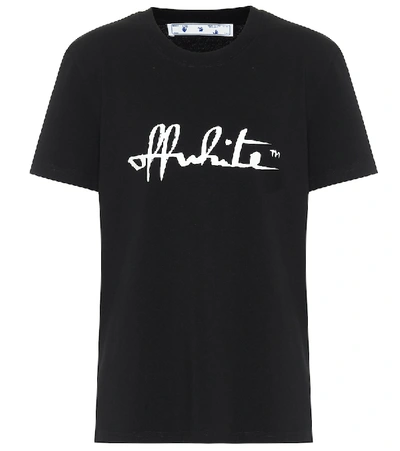 Off-white Logo Cotton-jersey T-shirt In Black