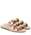Alaïa Women's Bombe Suede Slides In Beige