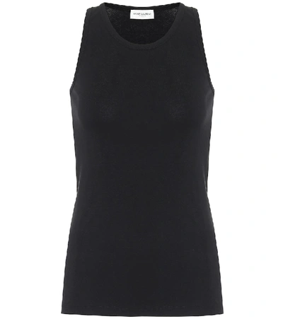 Saint Laurent Cotton Jersey Tank Top In Black