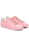 Gucci Perforated Interlocking G Ace Sneakers In Pink