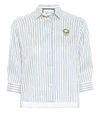 GUCCI STRIPED LINEN AND COTTON SHIRT,P00496694