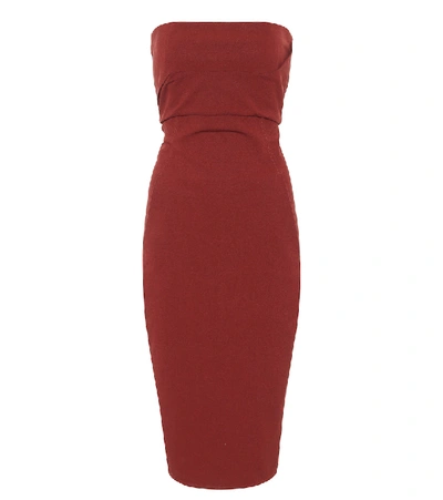 Rick Owens Bustier Strapless Cotton-blend Crepe Dress In Red