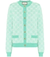 GUCCI GG WOOL AND COTTON PIQUÉ CARDIGAN,P00498315