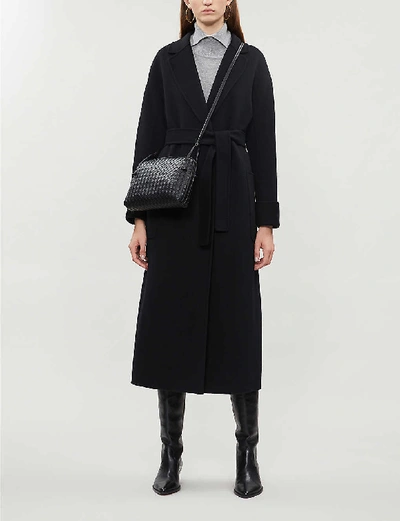Max Mara Algeri Wool Wrap Coat In Black