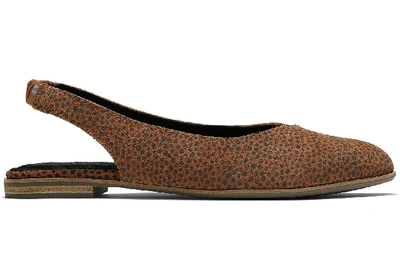Toms Schuhe Braune Cheetah Printed Suede Julie Slingback Flats Für Damen - Grösse 39