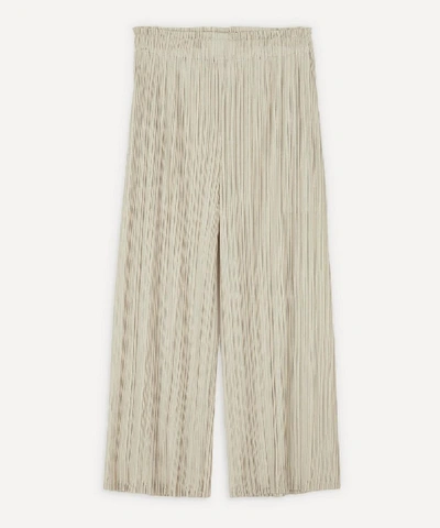 Issey Miyake Wide Cropped Trousers In Light Beige