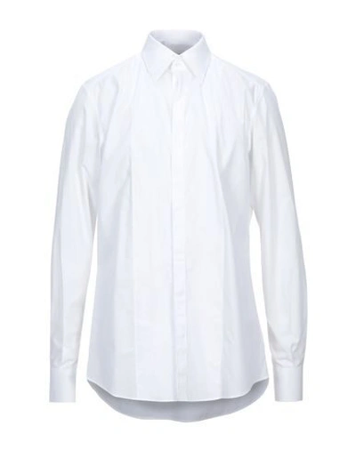 Dolce & Gabbana Textured Cotton Shirt In White