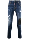 DSQUARED2 DISTRESSED PATCHWORK SKINNY JEANS