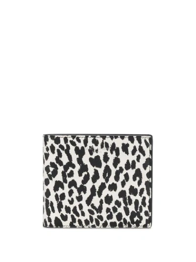 Saint Laurent Animalier Print Billfold Leather Wallet In White