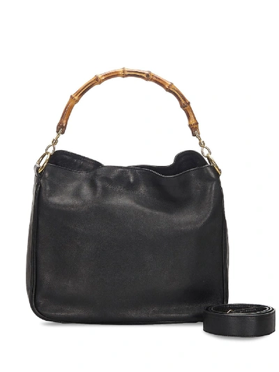 Pre-owned Gucci Bamboo Satchel Bag In Black