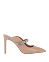 Kurt Geiger Woman Mules & Clogs Camel Size 8.5 Soft Leather In Beige