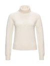 Saint Laurent Cashmere Ribbed Turtleneck Sweater In White