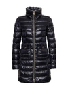 Herno Black Puffer Jacket With Horizontal Quilting And High Collar In Black
