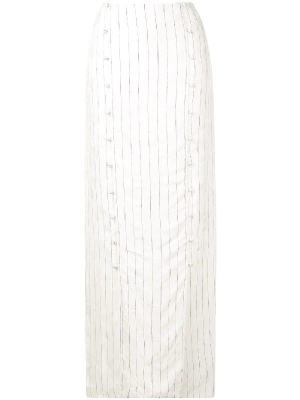 Dion Lee Pinstripe Maxi Skirt In White | ModeSens