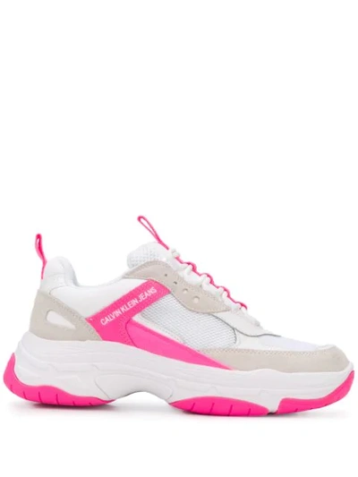 Calvin Klein Jeans Est.1978 40mm Maya Mesh & Suede Trainers In Pink/ White Multi