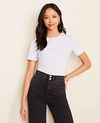 Ann Taylor Petite Cropped Pima Cotton Tee In Peri Nova