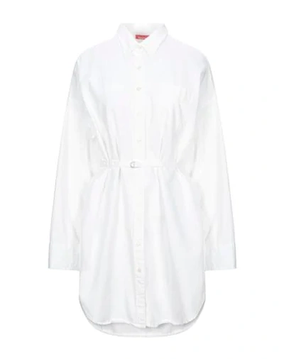 Denimist Belted Cotton-canvas Shirt Dress In White