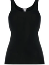 Hanro Seamless Cotton Tank Top In Black