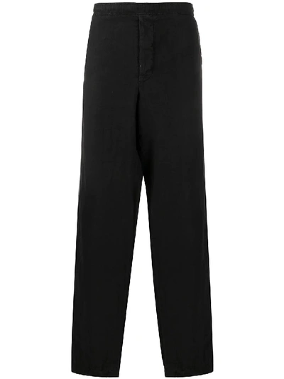 Pre-owned Giorgio Armani 1990s Elasticated Waistband Trousers In Black