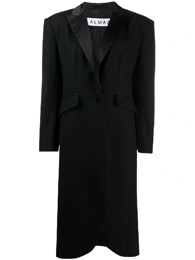 Almaz Single-breasted Mid-length Coat In Black