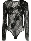 ALMAZ SHEER FLORAL-LACE BODYSUIT