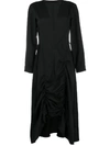 ALMAZ DRAWSTRING-DETAIL ASYMMETRIC DRESS