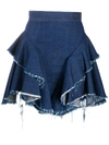 ALMAZ DISTRESSED RUFFLE-DETAIL SKIRT