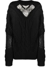 ALMAZ CRYSTAL-EMBELLISHED CABLE KNIT JUMPER