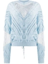 ALMAZ LACE PANEL CABLE-KNIT JUMPER