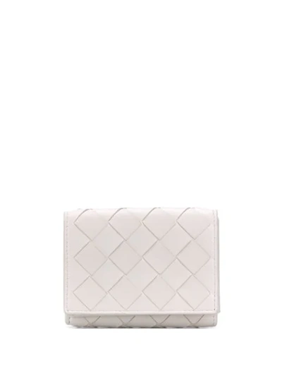 Bottega Veneta Intrecciato Folding Wallet In White
