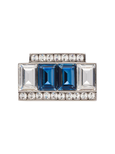 Miu Miu Crystal-embellished Brooch In Silver