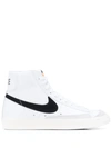 Nike Blazer Mid Suede-trimmed Leather High-top Sneakers In White