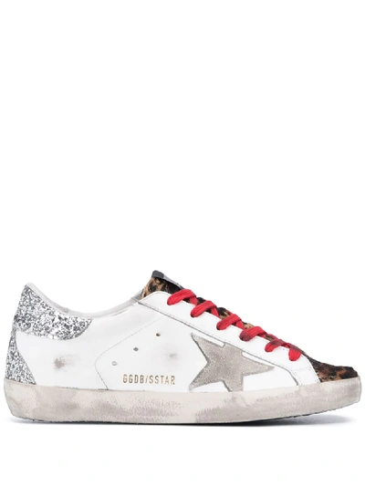 Golden Goose Superstar Leopard Print Sneakers In White