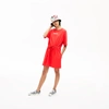 LACOSTE WOMEN'S SIGNATURE COTTON FLEECE T-SHIRT DRESS - 34